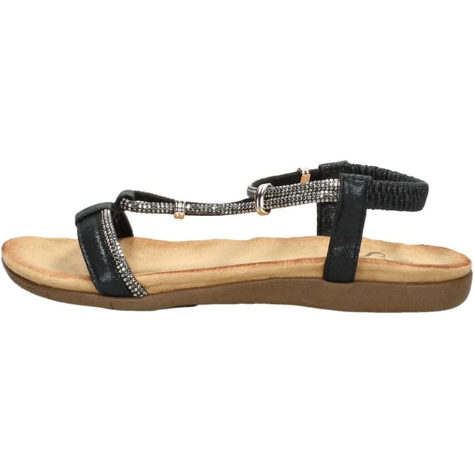 SUB55 Comfortabel Sandalen Plat - Zwart - Maat 37