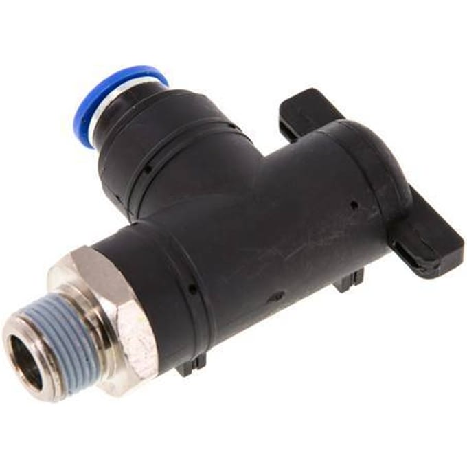 10 mm - R3/8'' Kunststof/Messing L-stuk 2-Weg Kogelkraan