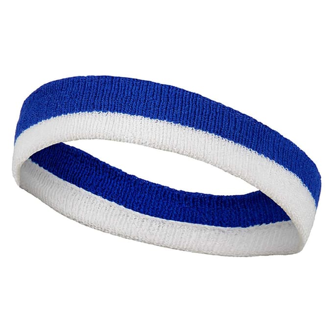 Apollo - Feest hoofdband - gekleurde hoofdband kobalt blauw-wit one size