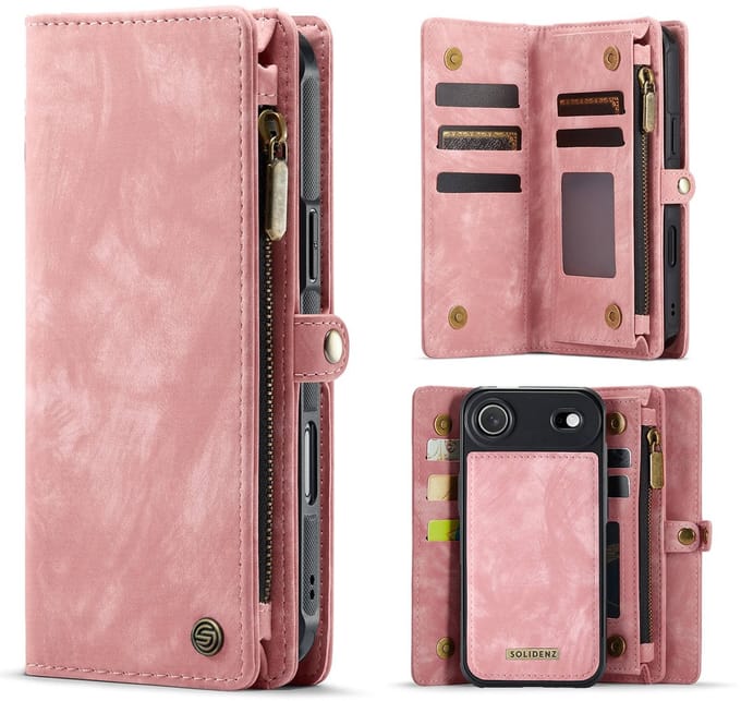 Solidenz Hoesje - Geschikt voor Apple iPhone Air - Urban Wallet - Roze