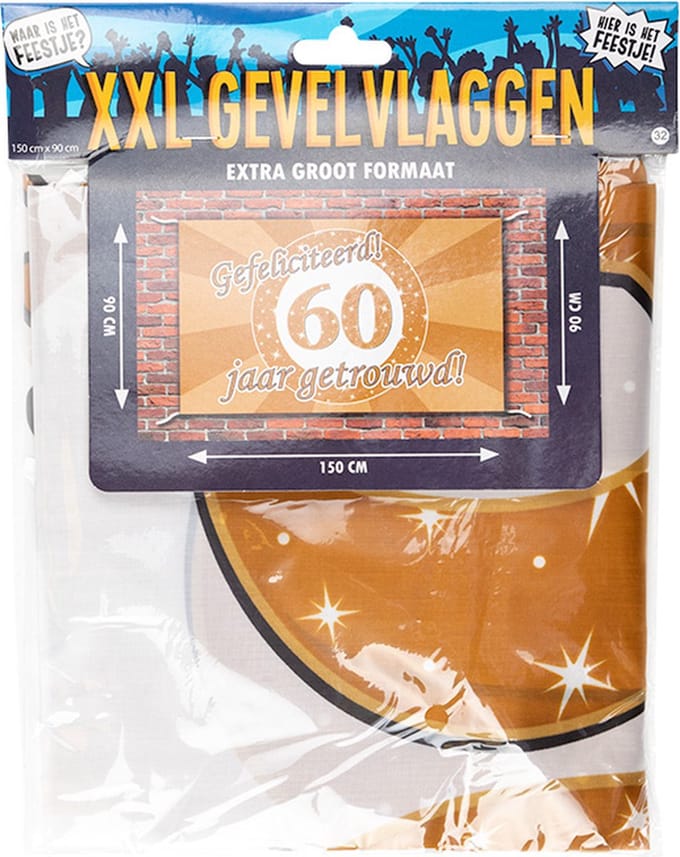 XXL Gevel vlag - 60 jaar getrouwd