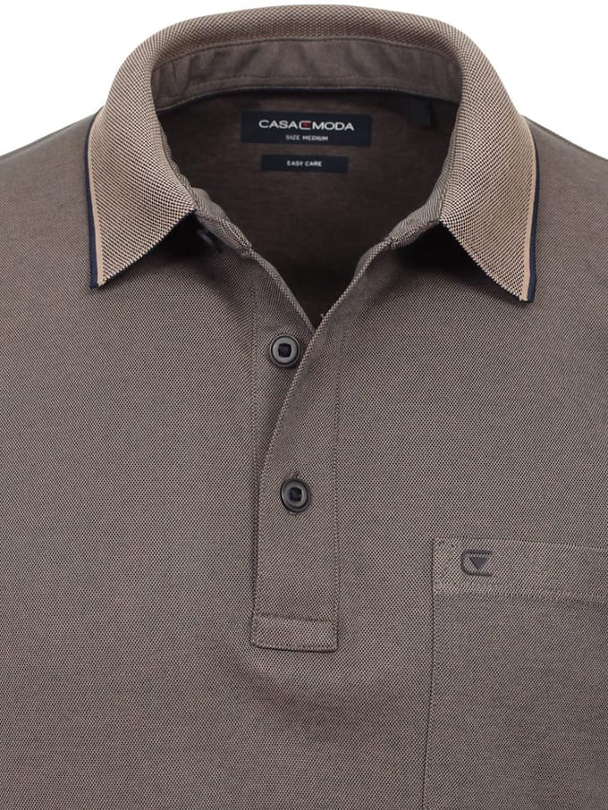 Poloshirt Met Borstzakje 3 Knoops Beige Casa Moda - M
