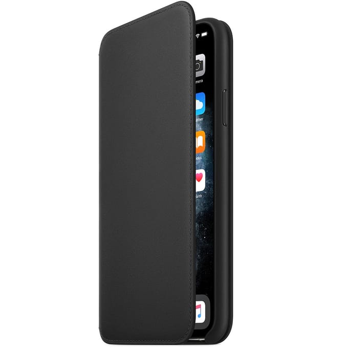 Leather Folio Bookcase voor de Apple iPhone 11 Pro Max - Zwart
