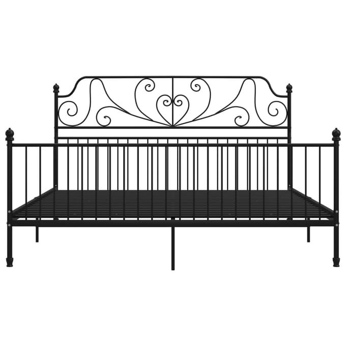 vidaXL - Bedframe - metaal - zwart - 180x200 - cm