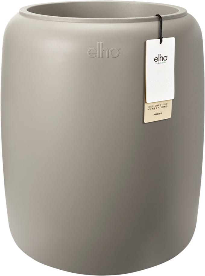 Elho Amber Beads Medium 40 - Bloempot voor Binnen & Buiten - 100% Gerecycled Plastic - Ø 39.2 x H 47.6 cm - Balanced beige