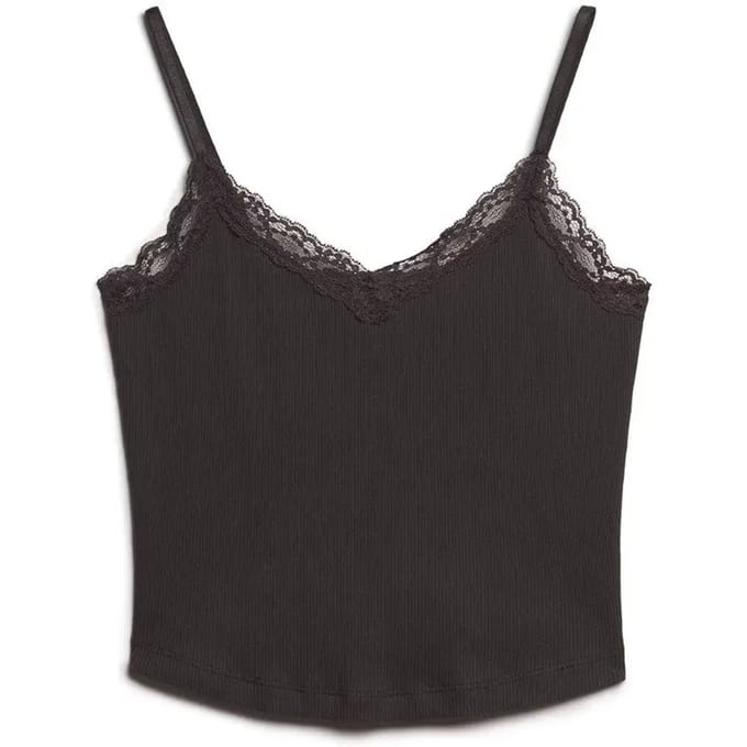 Korte top met kanten rand voor dames Superdry Athletic Essentials