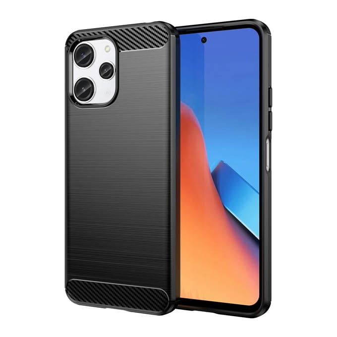 Hurtel Flexible Carbon Pattern Case for Xiaomi Redmi 12 Carbon Case - Black