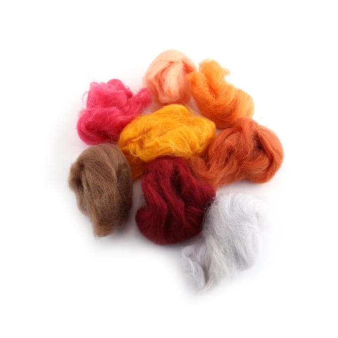 36 Kleuren Wolvezel Geverfd Roving Voor Naaldvilten Handspinnen Set beige