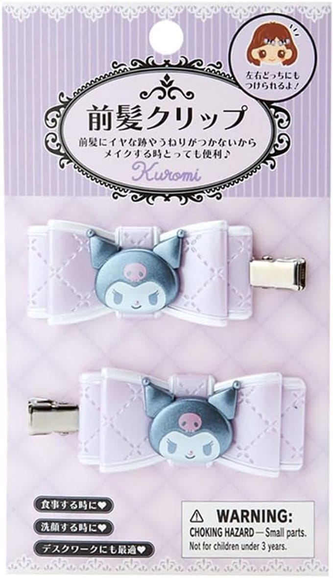 Gevoerde Pony Haarspeld met Kuromi/Cromi Design - Zachte Kinder Klem