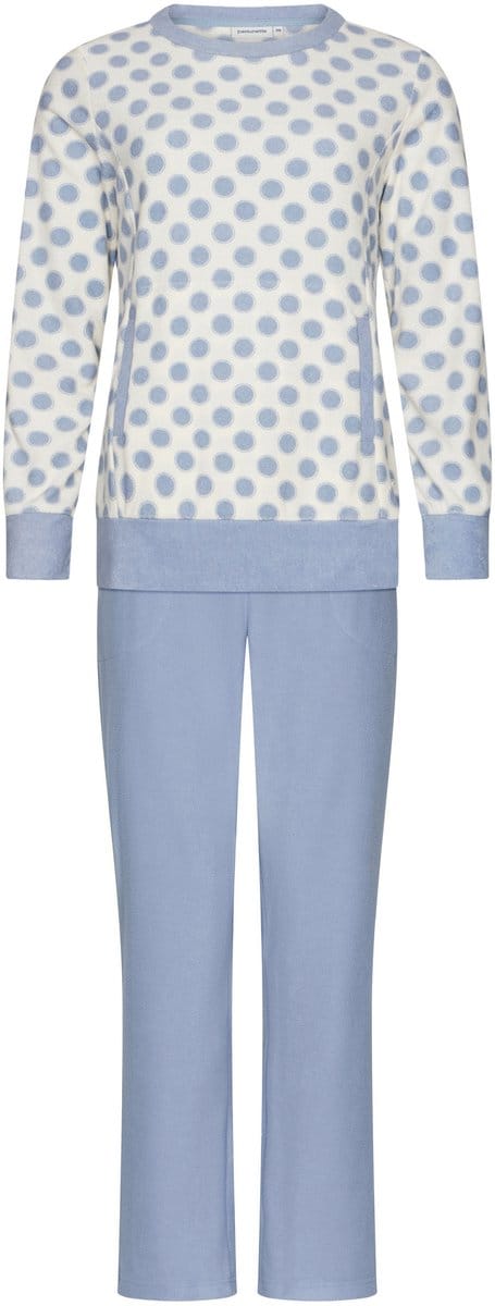 Pastunette - Blue Fog - Pyjama/Huispak - Badstof - Wit/Blauw - Maat 48