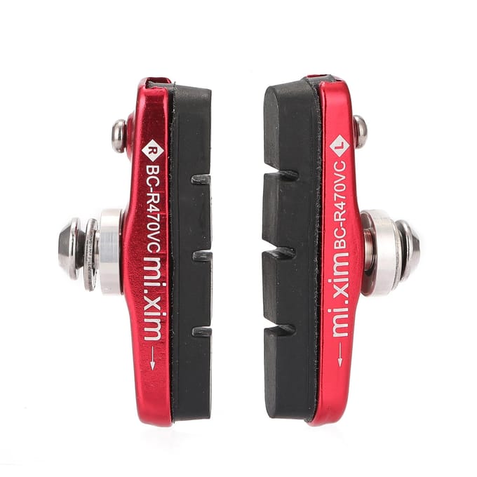 Support de frein de vélo de route, 55mm, chaussures, blocs de tampons en caoutchouc Red
