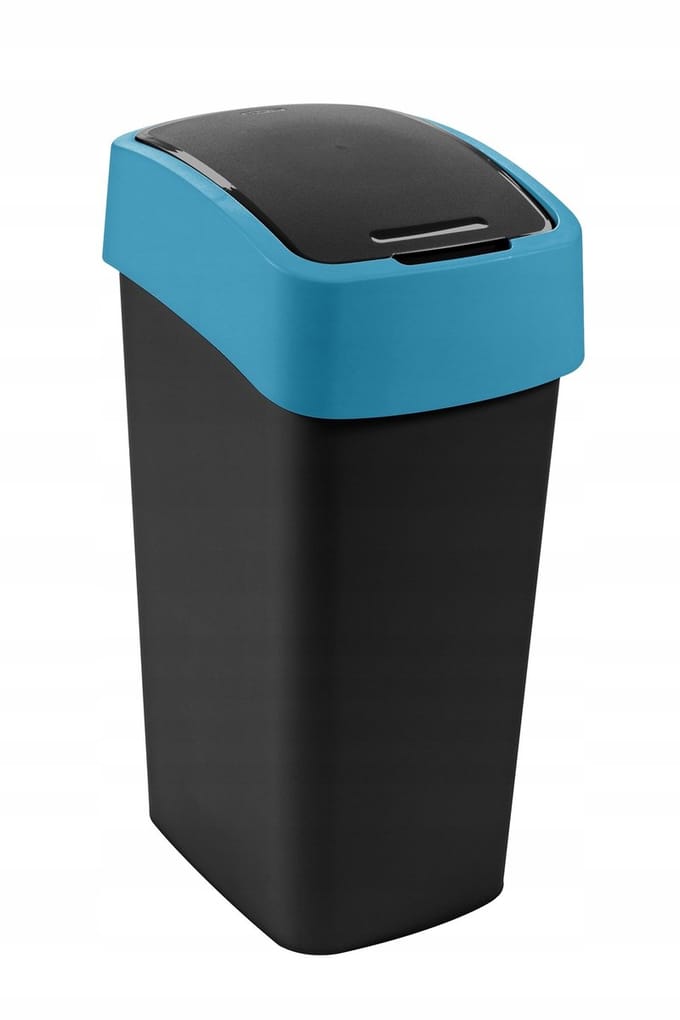 Curver Flip-Bin Afvalbak Zwart/Blauw 45L