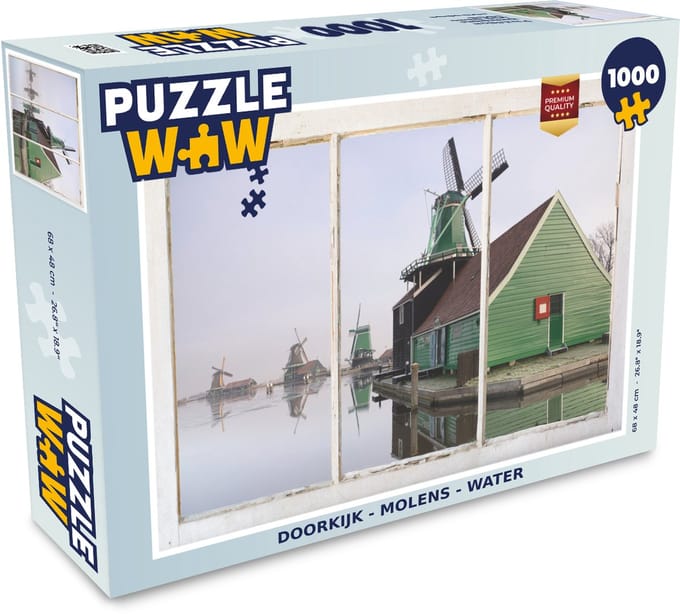 Puzzel Doorkijk - Molen - Water - Legpuzzel - Puzzel 1000 stukjes volwassenen