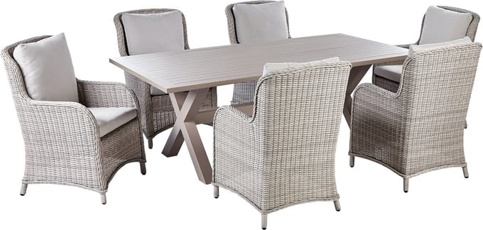 CASCAIS - Tuinset voor 6 - Taupe - PE rotan