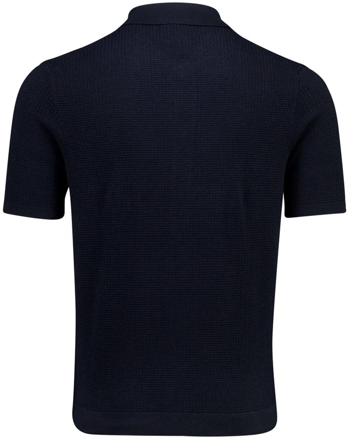 Polo korte mouw Bugatti donkerblauw gebreid