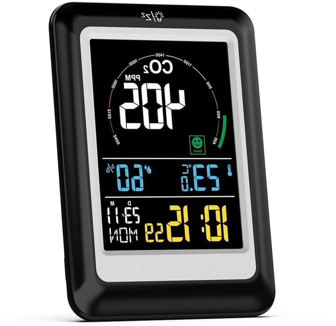 Luchtkwaliteit Meter - CO2 Sensor - Binnenklimaat Meten - 5-in-1 Functies - 1 kg - Zwart