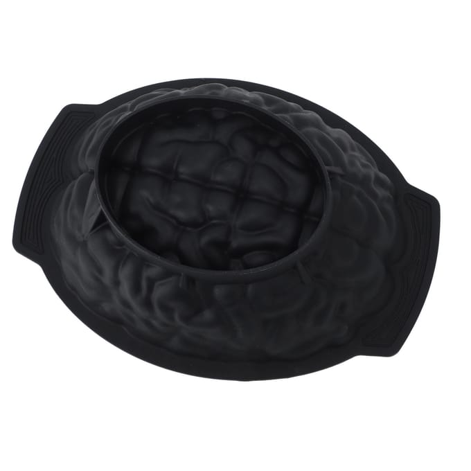 Hersenvormige Cakevorm Grappige Hersenvorm Siliconen Chocolade Pudding Bakvorm voor Halloween Zwart black