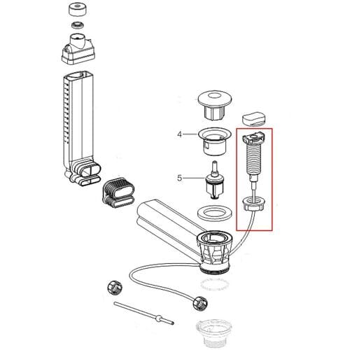 Geberit Clou replacement cable pull with rotary knob for HWB connection with integrated overflow 241.684.00.1