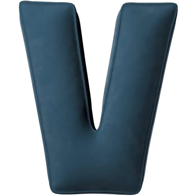 Kussen letter v Yellow Tipi Posh Velvet