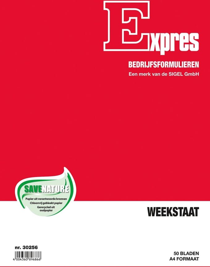 Sigel weekstaat formulieren Expres A4 50 vel