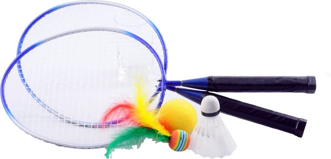 Mini Badmintonset – 2 Rackets met Bal, Shuttle en Verenbal – Strandspel Outdoor – Engelhart