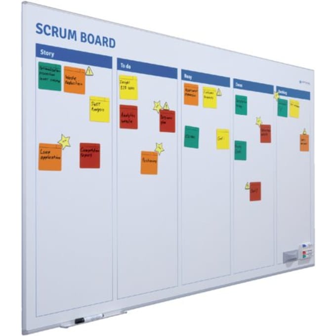 SCRUM BORD + STARTERKIT SCRUM 90X120CM