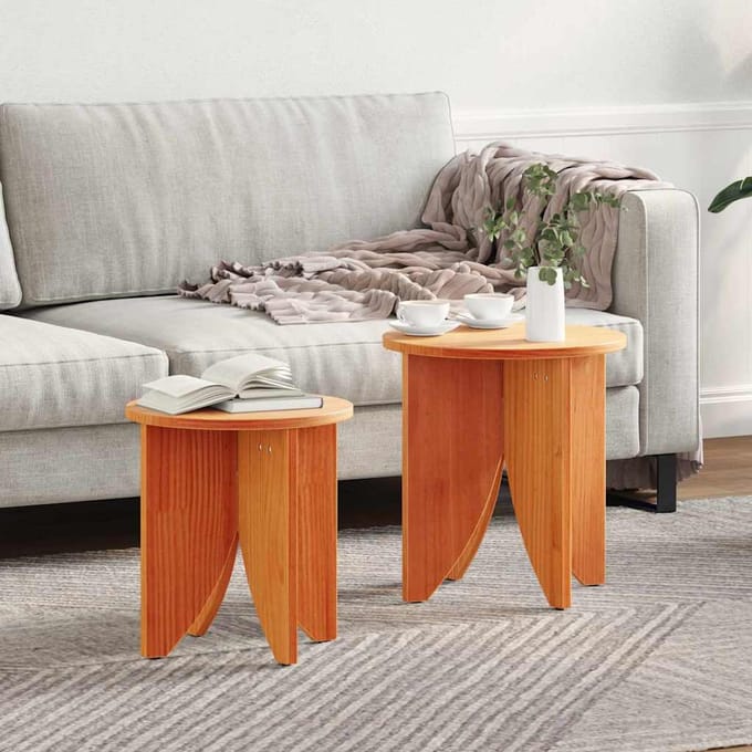 vidaXL - Salontafel - 2 - st - Wasbruin - 41,5 - x - 41,5 - x - 44 - cm
