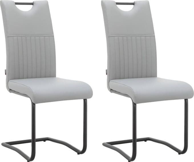 Sakai-Eetkamerstoel - Set van 2 - Grijs PU