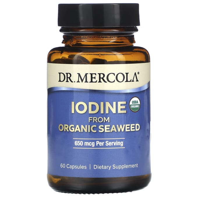 Dr. Mercola, Jodium uit Biologisch Zeewier, 650 mcg, 60 Capsules (325 mcg per capsule)