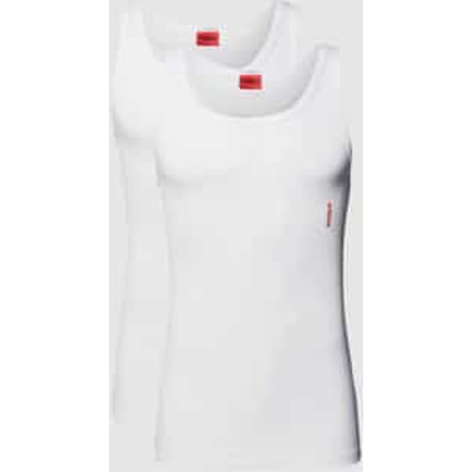 HUGO stretch tanktops slim fit (2-pack) - heren singlets O-hals - wit