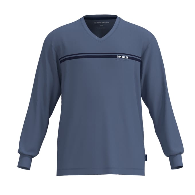 Tom Tailor - Pyjamaset met logoprint - Maat 52 - blue-medium-solid