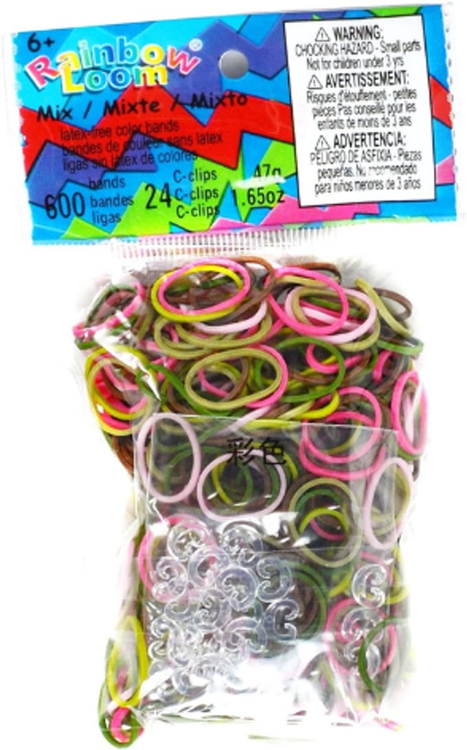 Rainbow Loom pink camouflage opaque 600 stuks