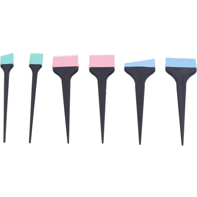 6 stuks Siliconen Haarverf Kwast Huis Kapper Kapsalon Haarbehandelingen Kleurkwast Set white