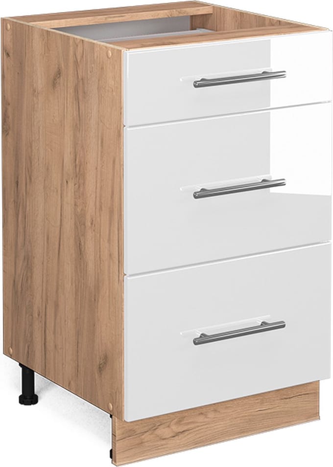 Vicco Fame-Line Keukenonderkast – 50 cm, WB Eik Wit Hoogglans