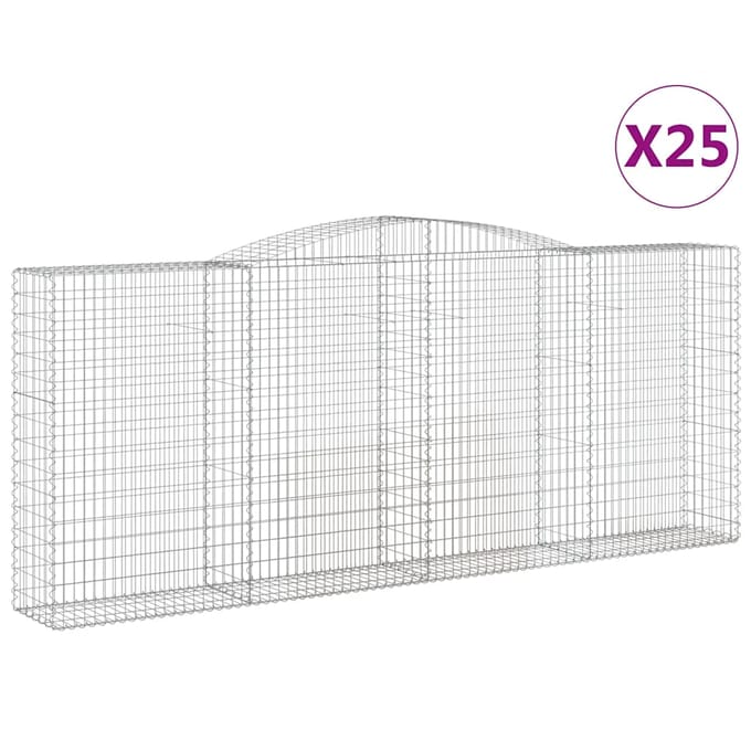 vidaXL - Schanskorven - 25 - st - gewelfd - 400x50x160/180 - cm - ijzer