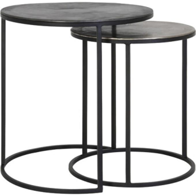 Light & Living - Bijzettafel TALCA - Ø49x50.5cm - Zilver - Set van 2