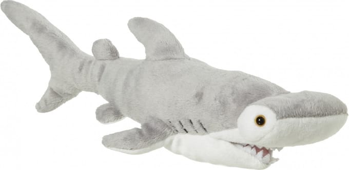 Nature Planet pluche Knuffel hamerhaai - 32 cm - grijs - haaien