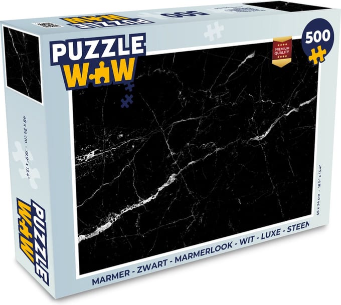 Puzzel Marmer look - Zwart - Luxe - Legpuzzel - Puzzel 500 stukjes