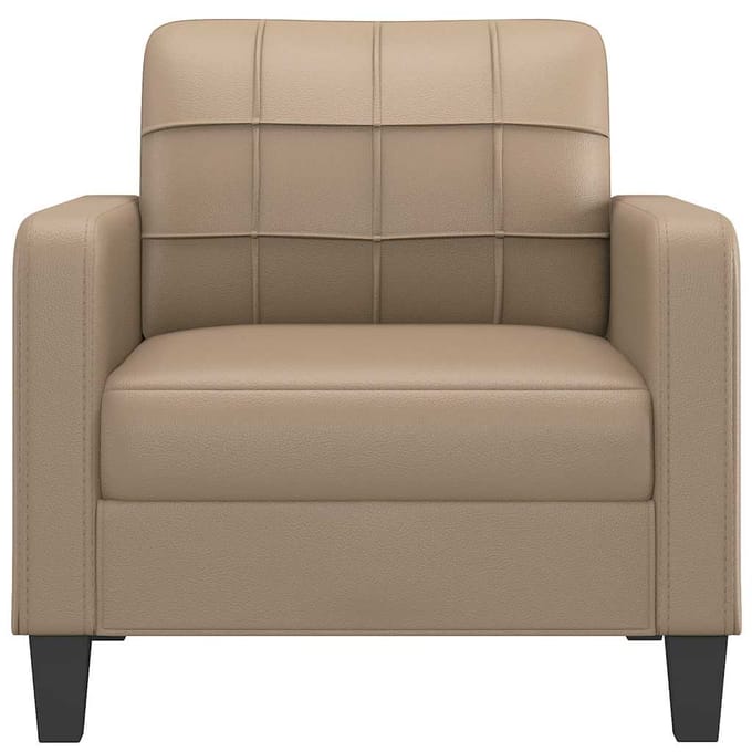 vidaXL Fauteuil 60 cm kunstleer cappuccinokleurig