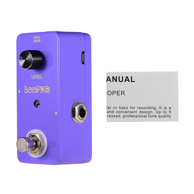Mini pédale d'effet Looper, boucle de guitare, pédale de basse, overdubs illimités, temps de boucle de 5 minutes noir