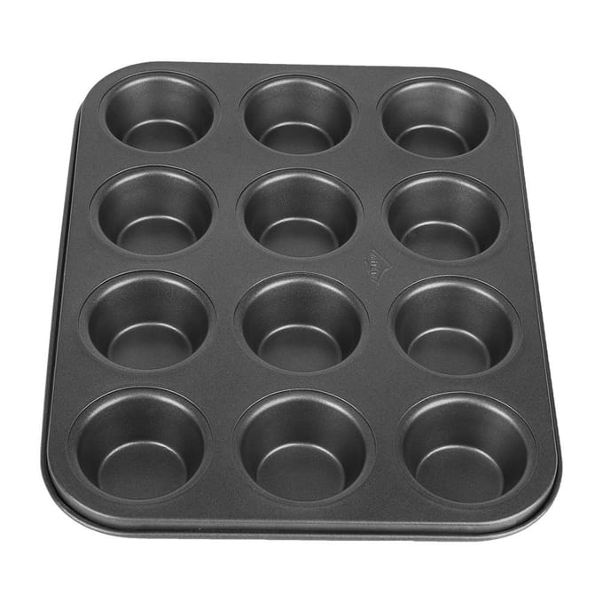 Professionele 12-vaks Muffin Yorkshire Pudding Cupcake Bakvorm Bakgerei Anti-aanbak L gray