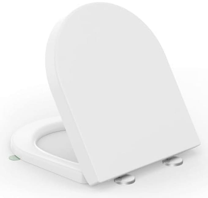 D-vormige toiletbril met softclose mechanisme en afneembaar deksel van duroplast
