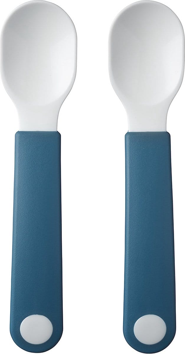 Mepal Mio oefenlepel – Set van 2 – Goede grip – Kinderservies – Deep blue