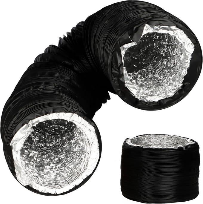 Flexibele Ventilatieslang 125 mm PVC en Aluminium - 3 Meter Afvoer voor Afzuigkap en Ventilator