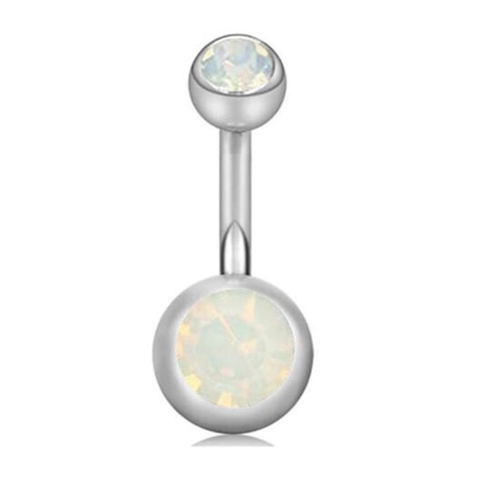 Navel Piercing - Zilver Met Steentjes