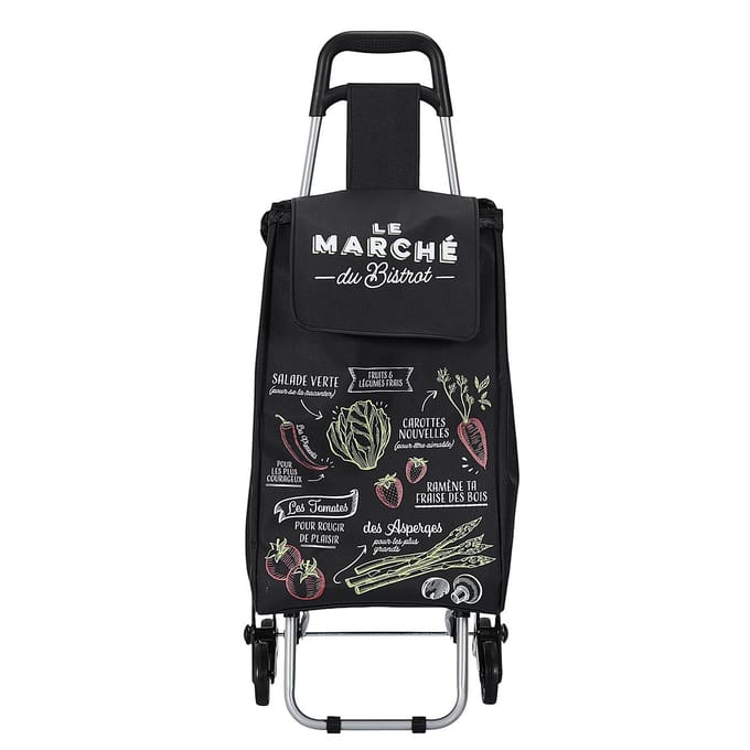 HowHomely Bistrot - Boodschappentrolley - 6 Wielen - Ergonomische Handgreep - Inklapbare Constructie