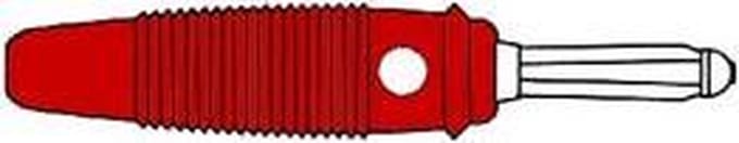 HQ MATING CONNECTOR 4mm WITH TRANSVERSE HOLE AND SCREW / RED (BULA 20K) (HM1410A)