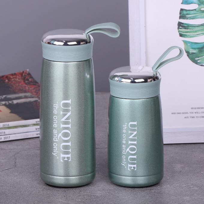 Gegalvaniseerde Deksel Siliconen Handvat Thermosbeker Thuis Zakversie Draagbare Thermosbeker 280ml gray