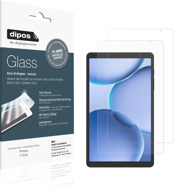 dipos – 2x Matte Pantserfolie geschikt voor Philips T7335 | 9H Screenprotector
