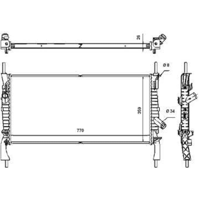 Radiator, motorkoeling NRF 53746